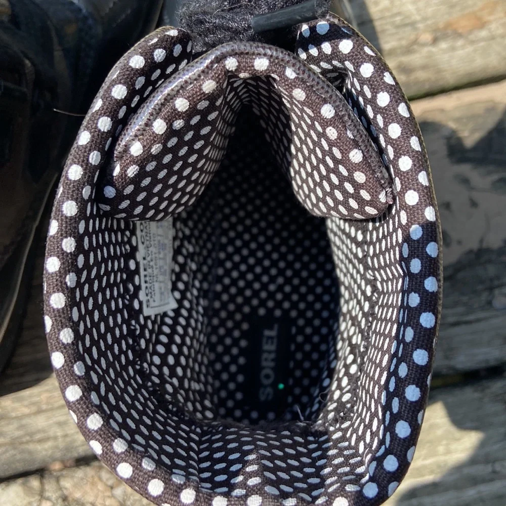 Sorel Tivoli Rain Boots Women’s Sz 8 Blk/Brwn Gently Used-Nice Ready For Fall! - Picture 11 of 17